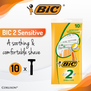 BIC 2 Sensitive Disposable Shaver / Razor - Packs of 10